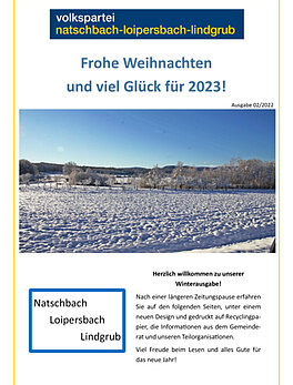 Titelseite Parteizeitung Dezember 2022